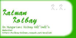 kalman kolbay business card